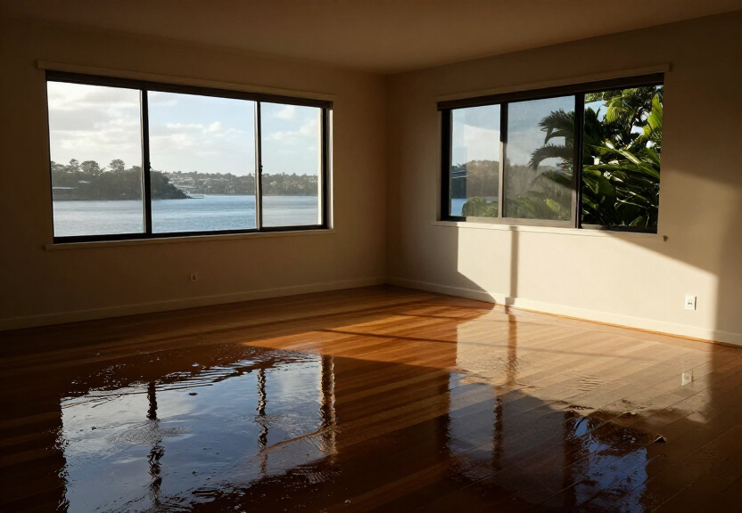 Water-damaged ceiling in a Kings Park home before restoration